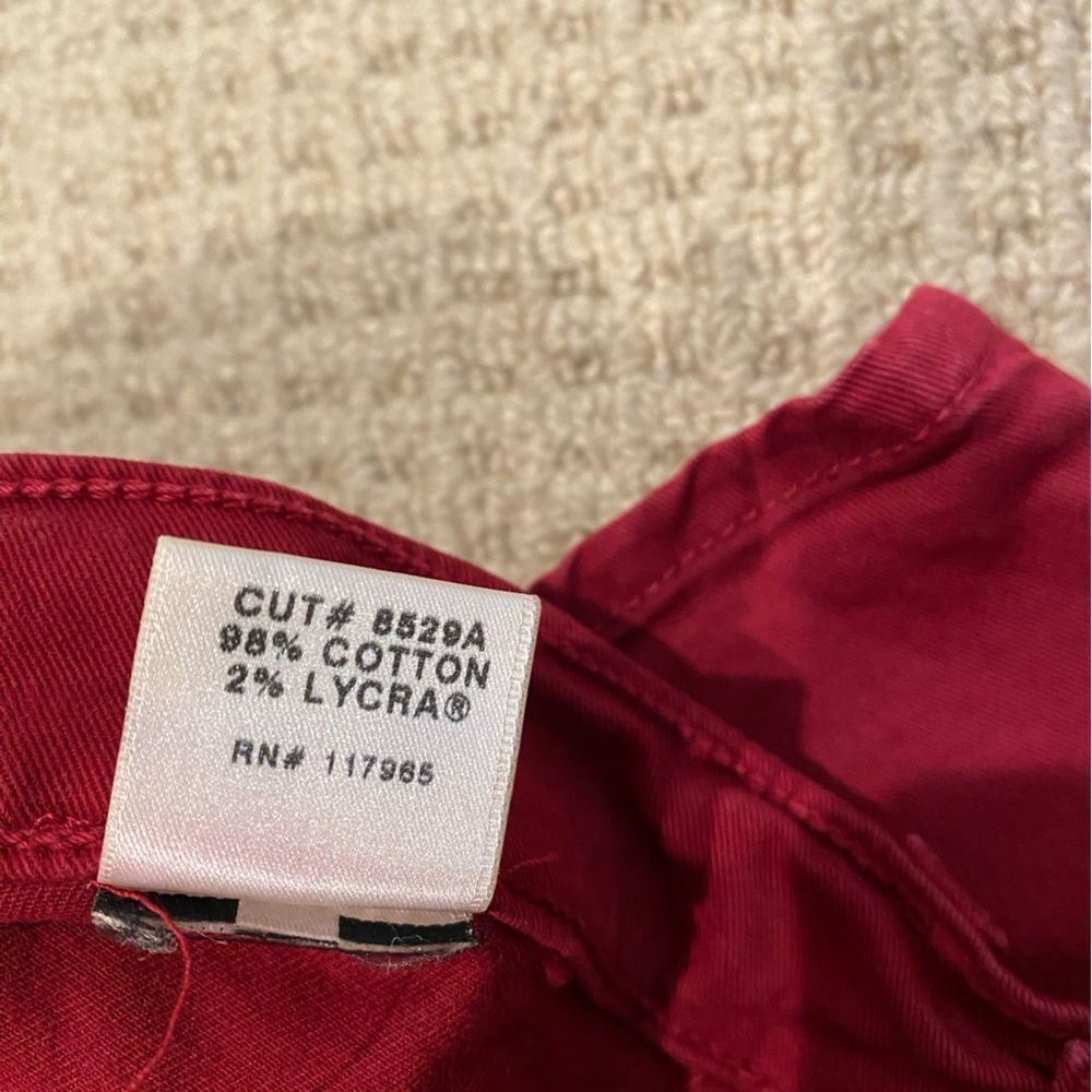 J Brand Women's Cotton Twill Jeans in Black Cherry Red Size 28 - Picture 6 of 9